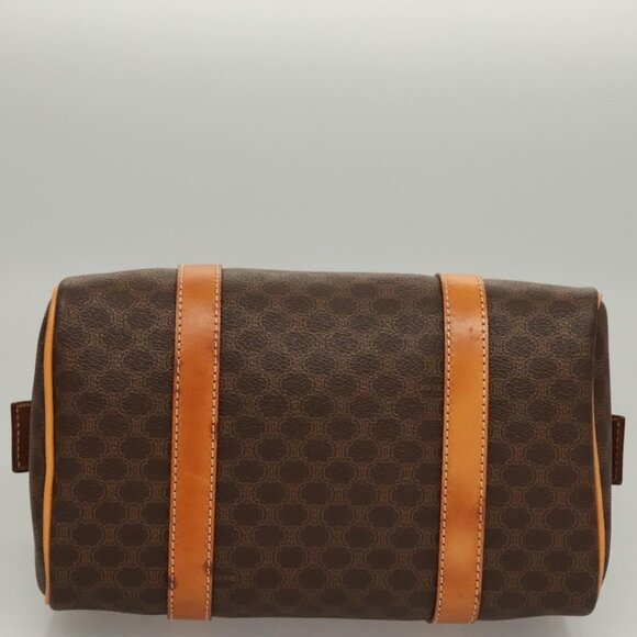 CELINE Macadam Canvas Hand Bag PVC Leather Brown Gold Auth - Picture 11 of 16